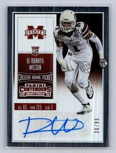 2016 Panini Contenders Draft Picks #123 De'Runnya Wilson Bowl Ticket #/99 - Picture 1 of 2