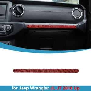 Co-Pilot Handle Trim Strip Decor for Jeep Wrangler JL JT 18+ Red Carbon Fiber - Picture 1 of 10