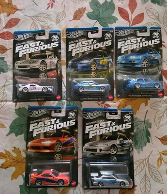 Hot Wheels Silver Series Fast & Furious 2025 Graphic Remix FULL Set of 5 - Image 1 of 4