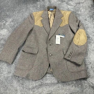 Pendleton Western Wool Tweed W/ Leather Elbow Patches Blazer Men’s 42 Suit Coat - Picture 1 of 16