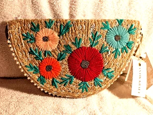 Pochette Anthropologie antica Kraft Moon. Nuovo Con Etichette - Foto 1 di 6