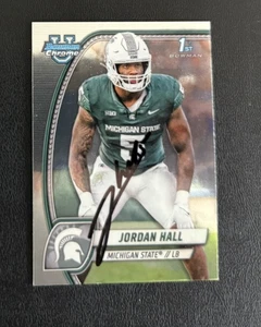 Jordan Hall 2024 1st Bowman U signed autograph football card MSU a - Picture 1 of 1
