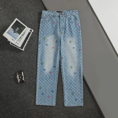 Jeans Louis Vuitton Damoflage Skate SS25 - Azul/Tamanho M - Imagem 1 de 4