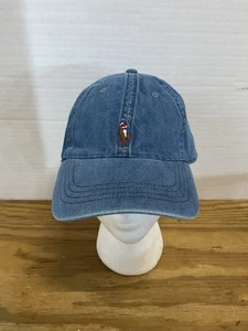 Polo Ralph Lauren Blue Denim Baseball Hat Cap Adjustable Leather Strap - Picture 1 of 14