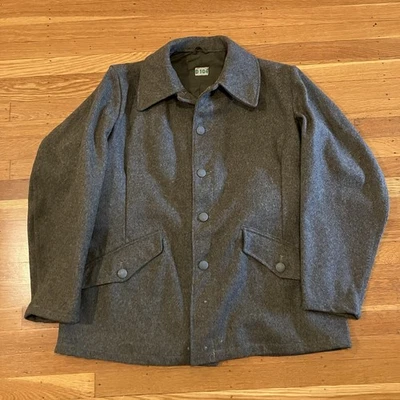 Vintage Swedish Army M59 Field Coat Jacket M90 Mod Coat Military 1970 Oljon Wool - Image 1 of 4