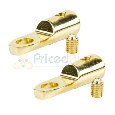 4 or 8 Gauge Ring Terminal Gold Plated Car Audio 4GA Set Screw 2 Pack Xscorpion - Image 1 of 4