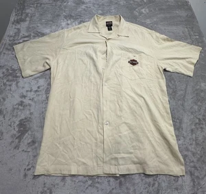 Camisa Harley Davidson Para Hombre Talla Grande Crema Honolulu Abotonada 100% Seda Usada en Excelente Condición - Imagen 1 de 10
