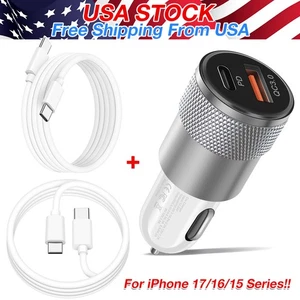 Für Apple iPhone 17 16Pro Max Plus 20W Haus/Reise Schnell Auto Ladegerät Typ-C Kabel - Bild 1 von 16