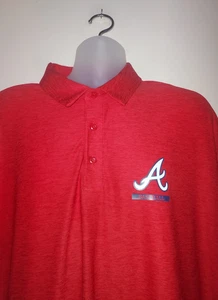 Atlanta Braves Polo da Golf Uomo 3XL Manica Corta Under Armour HeatGear Rosso - Foto 1 di 7