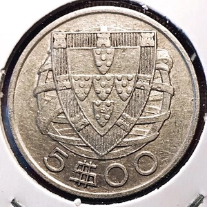 Portugal 5 Escudos 1934 Münze (SILBER! RAR! XF!) - Bild 1 von 2