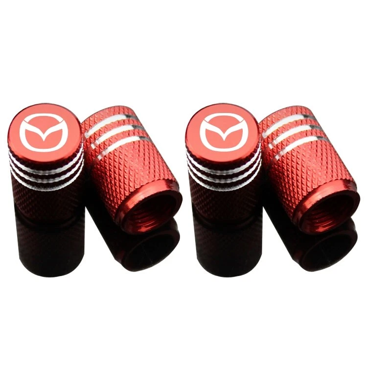 4x Red MAZDA Car Wheel Tire Air Valve Caps for Mazda 2 3 5 6 7 9 MX-5 CX-5 RX7 - Image 1 of 2