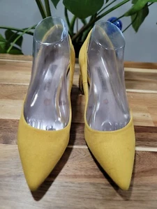 ZARA Basic Echtleder Wildleder gelb Heels Gr. 39 - Bild 1 von 7