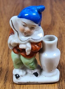 Statuina pagliaccio vintage, vaso, porta stuzzicadenti, Giappone occupato alta 2,5" - Foto 1 di 5