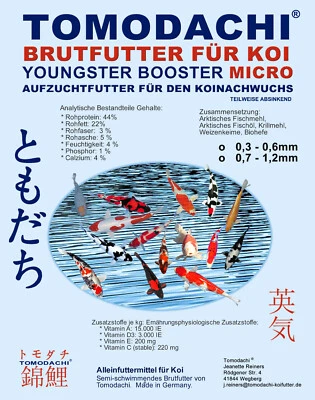 TOMODACHI BRUTFUTTER Koifutter Brutfutter Aufzuchtfutter Koibrut Koi Starterfutter 0,3- 0,6mm 10kg