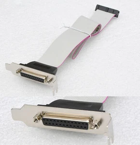 LOW PROFILE SLOTBLECH PARALLEL FÜR DRUCKER LPT 25-POL D-SUB BUCHSE MIT KABEL 8 - Bild 1 von 1