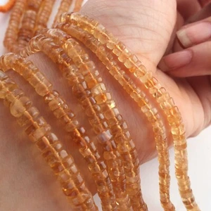1 Strang Citrin glatt Heishi Felge Briolettes - Edelstein Briolettes 4mm-8mm - Bild 1 von 4