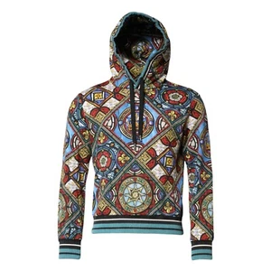 DOLCE & GABBANA Sweater Multicolor Printed Hooded Sweatshirt IT48/US38/M 820usd - Picture 1 of 6