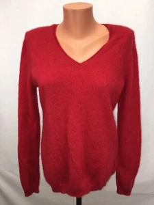 CHARTER CLUB WOMEN'S SIZE M LUXURY SUPER SOFT CASHMERE V NECK SWEATER  RED - Picture 1 of 9