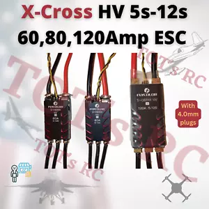 FlyColor X-Cross HV 5s-12s Lipo ESC 60A 80A e 120Amp ESC - Foto 1 di 15