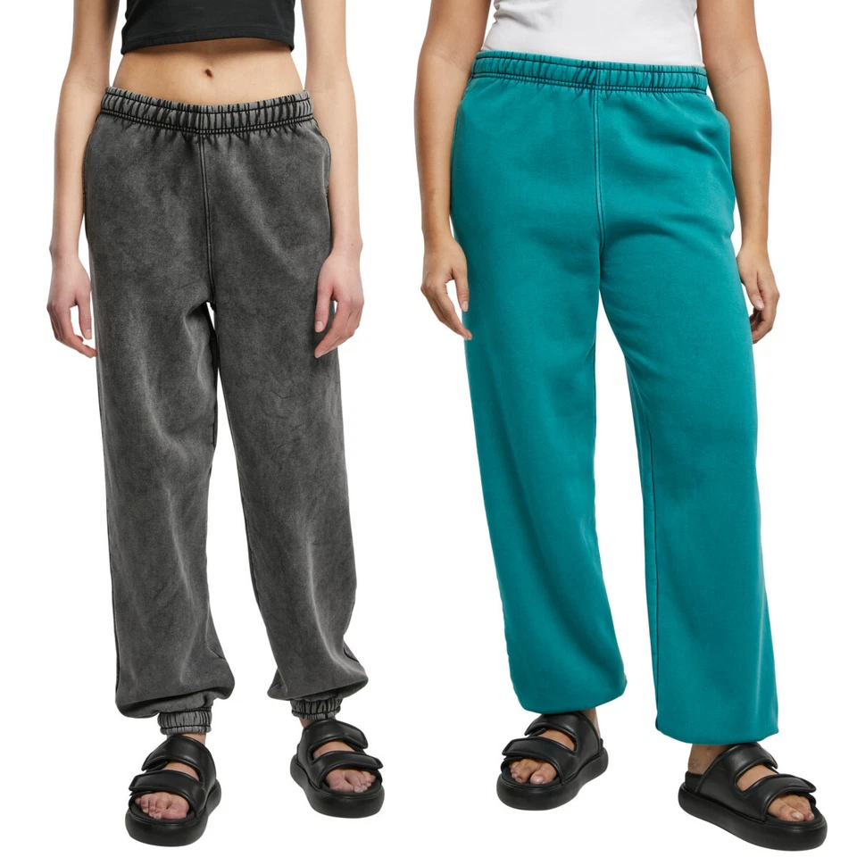 Urban Classics Ladies High Cintola Stone Washed Pantaloni Tuta Donna Nuovo - Immagine 1 di 1