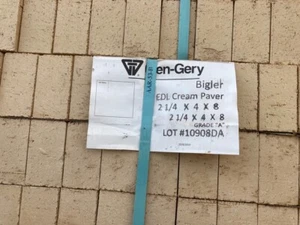 Glen-Gery 4x8x2-1/4 EDL Paver Brick Cream Color - Cube of 470 Pavers - 104sq ft - Picture 1 of 2