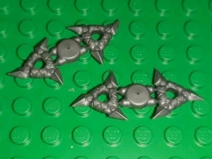 *NEW* Lego Silver Throwing Stars Ninja on Sprue Figures 2 pairs- 4 pieces - Picture 1 of 3