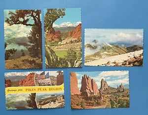 Postales de Pikes Peak Colorado ~ Lote de 5 Fancy Edge - Imagen 1 de 2