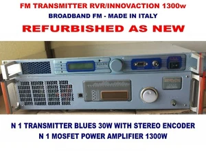Broadcast Prof RVR 1300w FM Transmitter Wide Band 88/108 Mhz Stereo - Imagen 1 de 5