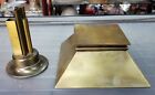 1930's Art Deco Egyptian Revival Brass Pyramid Inkwell and Pen Holder Set