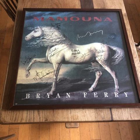 Bryan Ferry & Band Members Rare Autographed & Framed 1994 Mamouna Poster Cover