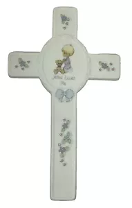 Cruz de Porcelana de Colección Precious Moments JESÚS ME AMA NIÑO 1990 EX - Imagen 1 de 7