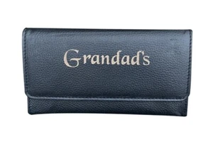 Bolsa de almacenamiento de tabaco de cuero negro suave grabada personalizada regalo de Navidad - Imagen 1 de 7