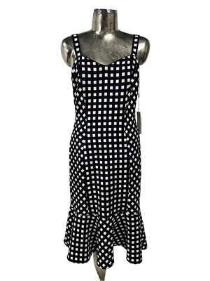 Vestido ROMANO Talla Mediana 12 Mujer Negro Mezcla Cuadros Elastizado NUEVO EU40 PRECIO DE VENTA SUGERIDO POR EL FABRICANTE 55 EUR Foto 1 de 4