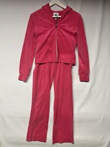 Juicy by Juicy Couture Soft Velour Hot Pink Track Suit Jacket Pants Size XS