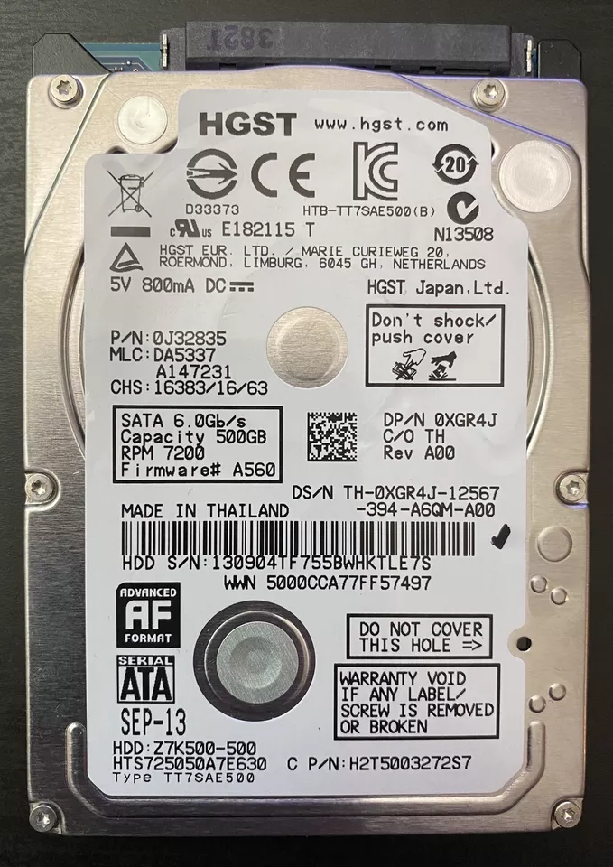 XBOX ONE INTERNAL HARD DISK DRIVE Hitachi HGST 500GB REPLACEMENT SATA  - Image 1 of 1
