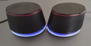 Sanyun Computer Speakers, 5W x 2, Deep Bass in Small Body Cool Blue Light - Picture 1 of 12