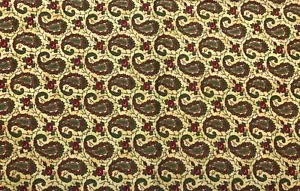 Reproduction Print Fabric 1850-1870 for Moda Red Green on Tan OOP 35 Inches - Picture 1 of 3