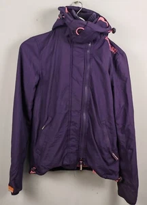 Superdry Coat Womens Extra Small Purple Zip Nylon Outdoor Windcheater Jacket - Picture 1 of 12