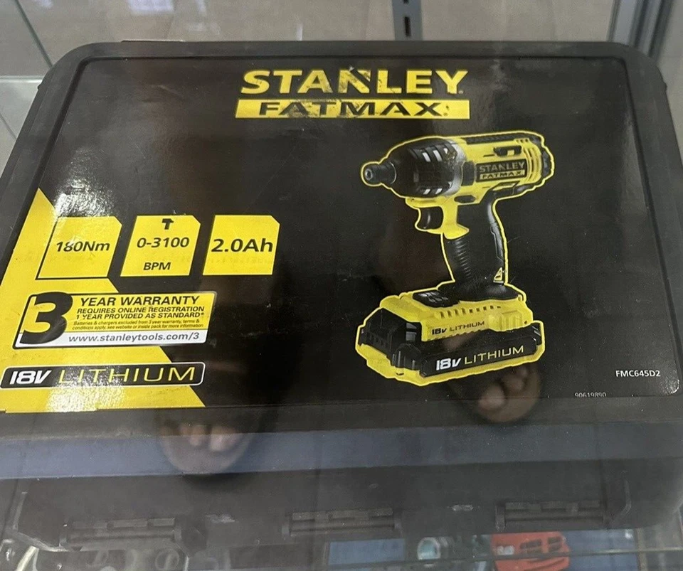 Stanley® Fatmax 18V Cordless Drill 2.0AH 0-3100 bpm 180 Nm - Image 1 of 1