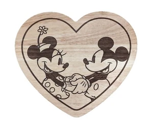 DISNEY Minnie Mickey Mouse Holz Herz Servier Schneidebrett - Picknick Time Marken - Bild 1 von 8