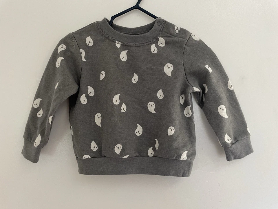 Baby Cat & Jack Bebé Niños Lindo Estampado Fantasma Halloween Pullover Suéter Gris 6-9 M Foto 1 de 4