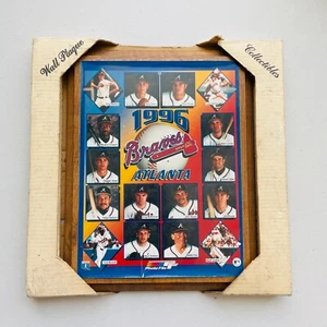 Atlanta Braves 1996 Maddux Klesko Glavine Wooden Plaque Wall Hanging Vintage NIB - Picture 1 of 10