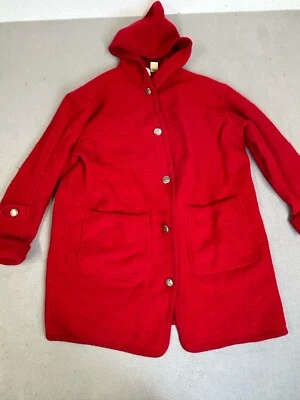 Chaqueta con Capucha Vintage Auténtica St. Johns Bay 100% Lana Talla 1X Roja Abotonada Foto 1 de 4
