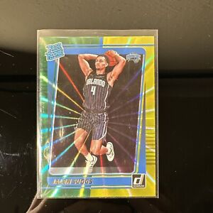 2021-22 Donruss Rated Rookie Jalen Suggs RC Green Yellow Laser #229 Magic 