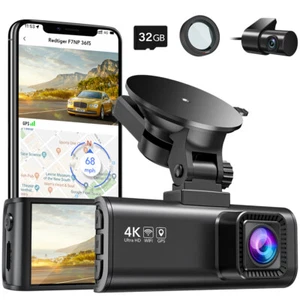 REDTIGER Dash Cam 4K WiFi Front and Rear Dash Cam With Polarizing Lens - Picture 1 of 11
