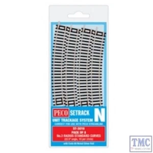 ST-3016 Peco Sterack N Gauge Code 80 Standard Curve, 3rd Radius (Pack of 8) - Picture 1 of 1