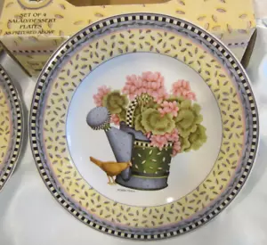 Sakura Debbie Mumm Spring Bouquet Dessert/Salatteller 4er Set Vintage 1999 NEU - Bild 1 von 24