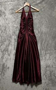 Vintage Jessica McClintock Kleid Dress Gr. 4 2 rot weinrot Neckholder - Bild 1 von 13