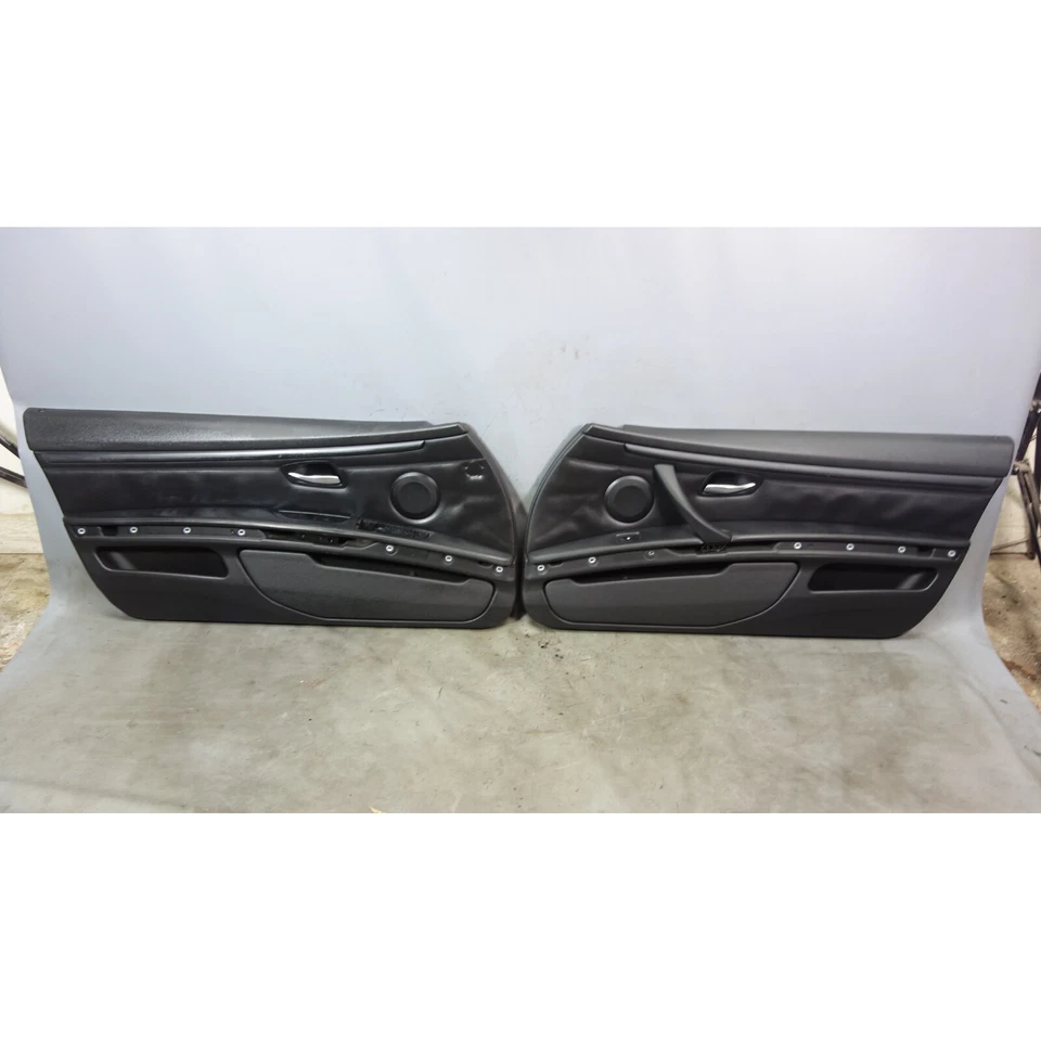 BMW E92 E93 M3 2008-2013 2 puertas interior panel puerta embellecedor revestimiento par cuero negro Foto 1 de 4