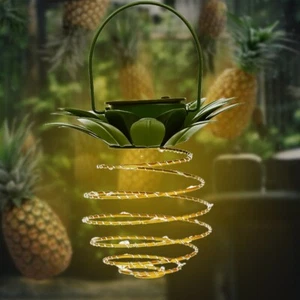 Solar Lights 60 LED Solar Garden Lights for Outside Waterproof Copper Pineapple - Picture 1 of 21